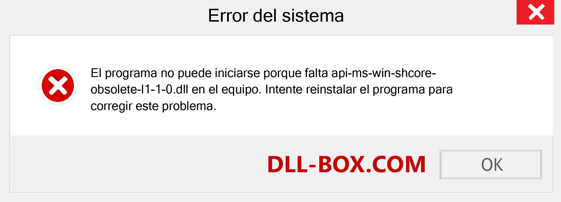 ¿Falta el archivo api-ms-win-shcore-obsolete-l1-1-0.dll ?. Descargar para Windows 7, 8, 10 - Corregir api-ms-win-shcore-obsolete-l1-1-0 dll Missing Error en Windows, fotos, imágenes
